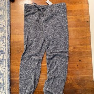 Fuzzy salt and pepper joggers